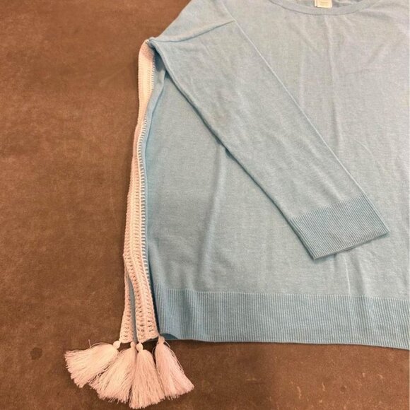 Light Blue Tassel Trim Women's Top - Picture 5 of 10
